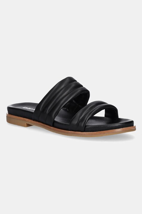 Emu Australia slapi de piele Bondi femei, culoarea negru, W13174 Black