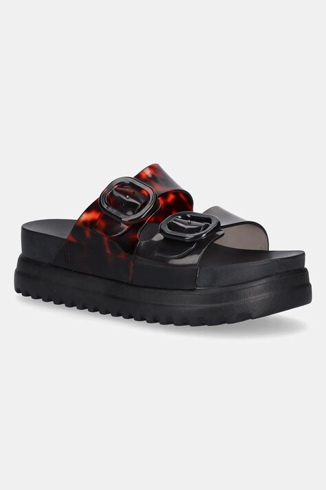 Pantofle Melissa COZY PLATFORM dámské, černá barva, na platformě, M 36158