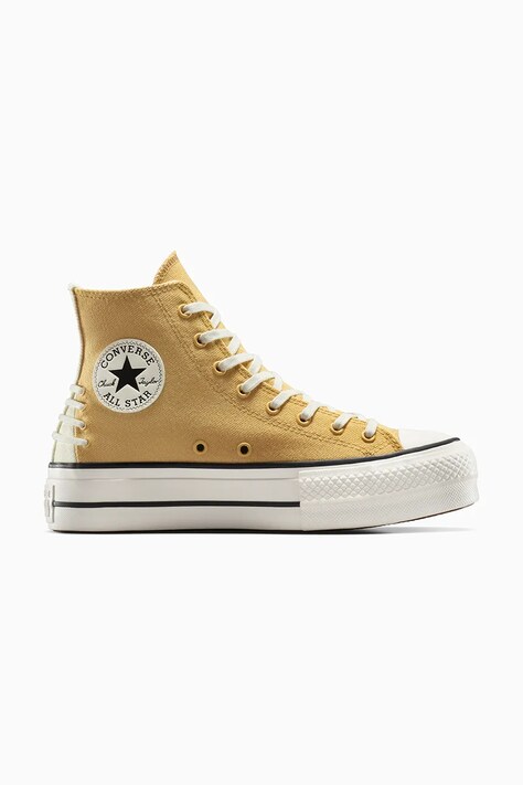 Πάνινα παπούτσια Converse Chuck Taylor All Star Lift χρώμα: μπεζ, A12551C