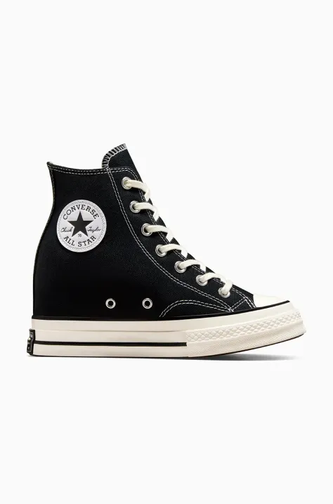 Converse teniși Chuck 70 Wedge femei, culoarea negru, A12563C