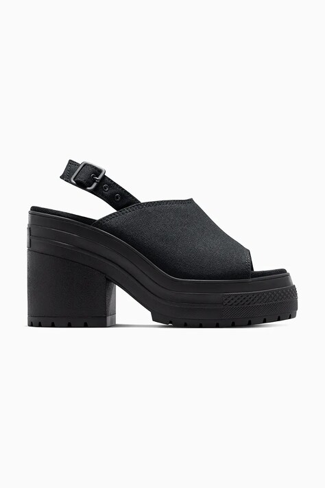 Converse sandale Chuck 70 De Luxe Heel Nu femei, culoarea negru, cu toc drept, A12567C