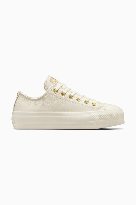 Kožené kecky Converse Chuck Taylor All Star Lift bílá barva, A12765C
