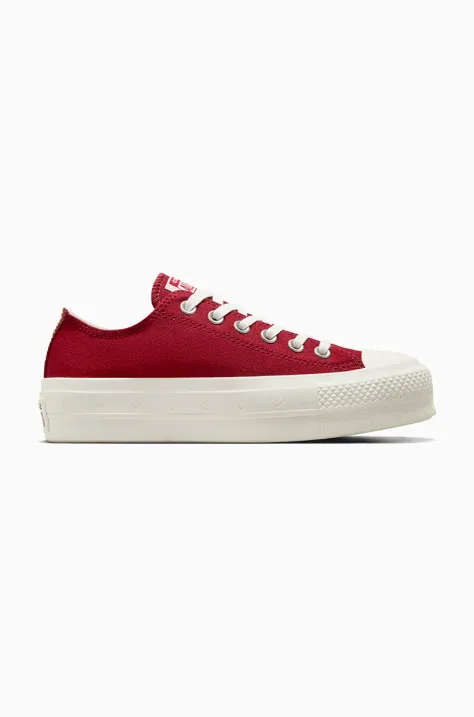 Πάνινα παπούτσια Converse Chuck Taylor All Star Lift Valentine's Day χρώμα: κόκκινο, A13653C