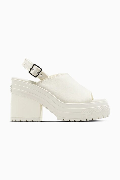 Converse sandale Chuck 70 De Luxe Heel Nu femei, culoarea alb, cu toc drept, A13796C