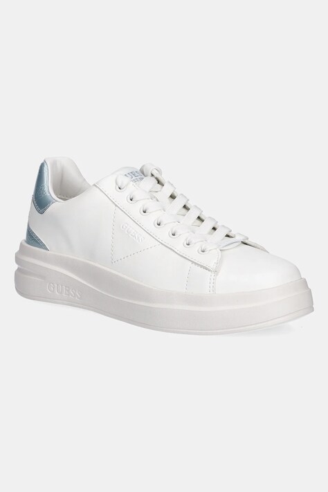 Guess sneakers din piele ELBINA femei, culoarea alb, FLJBIN LEA12