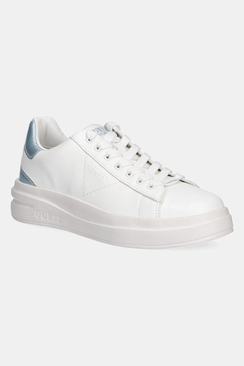 Guess sneakers din piele ELBINA femei, culoarea alb, FLJBIN LEA12