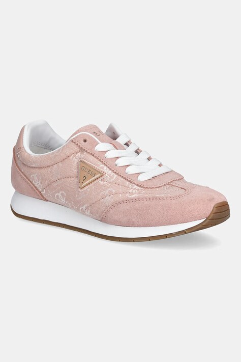 Guess sneakers din piele intoarsă JOGGIN femei, culoarea roz, FLJJOG FAL12