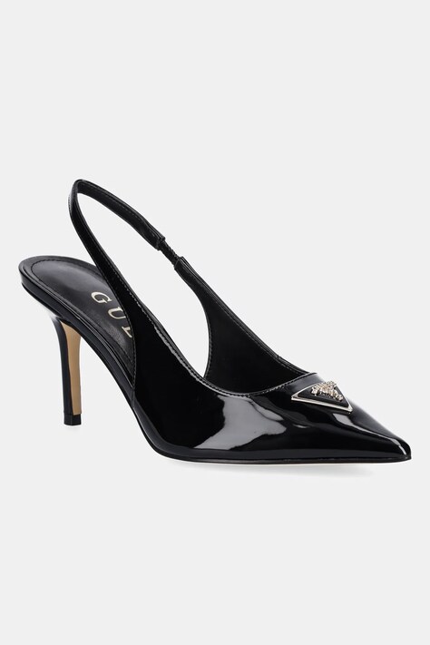 Guess pantofi cu toc NASSIR culoarea negru, FLJNAS PAF05