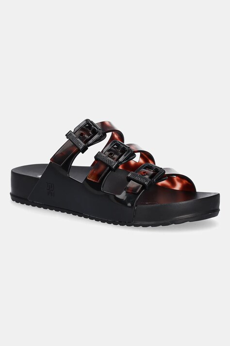 Pantofle Melissa MELISSA COZY STRIPES AD dámské, černá barva, M 35943 BC962