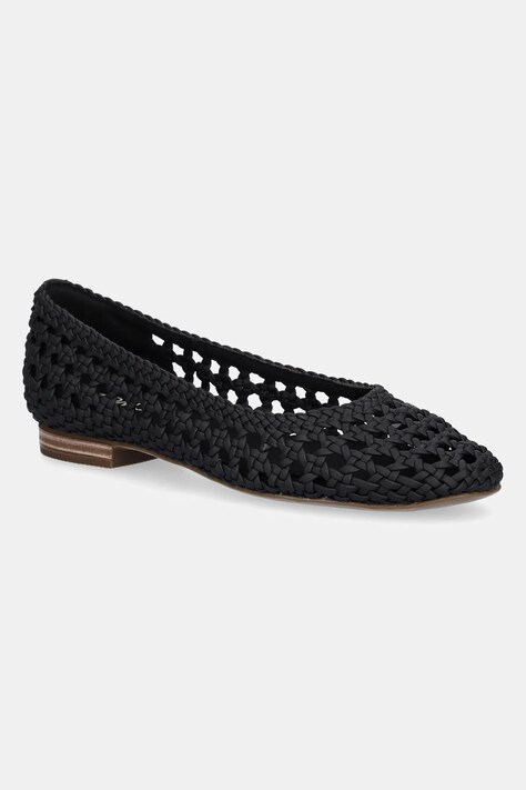 Toms balerini BLACK WOVEN BASKET culoarea negru, 10022017