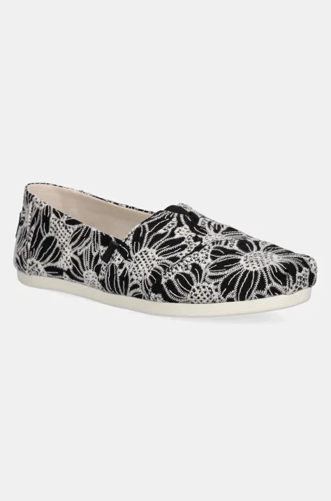 Toms tenisówki OVERSIZED FLORAL EYELET kolor czarny 10021888