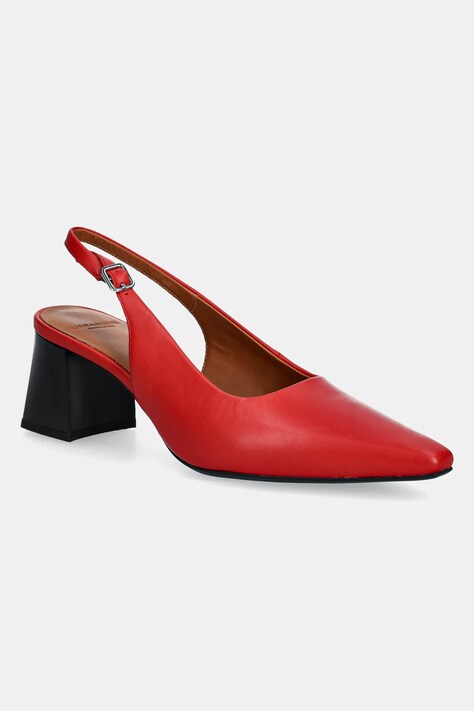 Kožené lodičky Vagabond Shoemakers ALTEA červená barva, na podpatku, s odkrytou patou, 5740-401-48