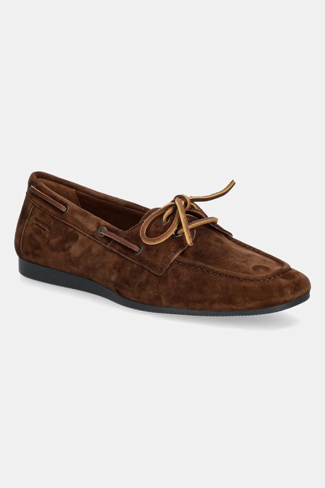 Semišové mokasíny Vagabond Shoemakers HILLARY dámské, hnědá barva, na plochém podpatku, 5925-440-89