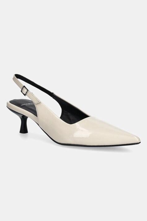 Vagabond Shoemakers pantofi de piele LYKKE culoarea bej, pe toc jos, cu toc deschis, 5714-360-37
