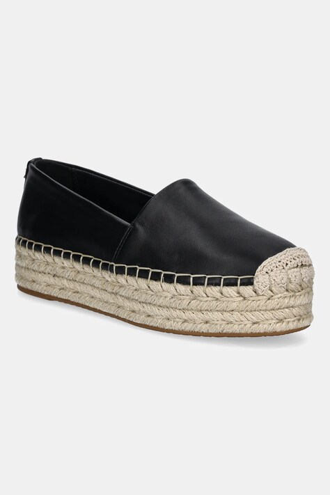 MICHAEL Michael Kors espadrile de piele Lynn culoarea negru, cu platforma, 40S5LYFP1L.001