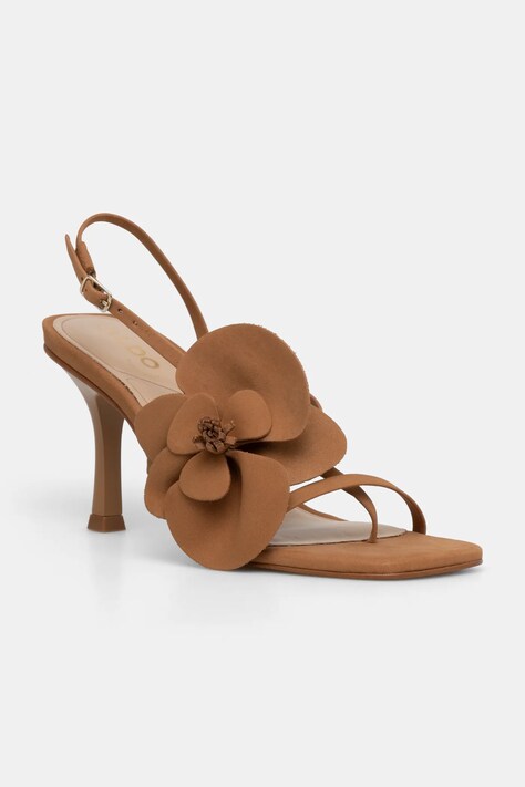 Босоніжки з нубуку Aldo SANDFLOWER колір коричневий 13903948