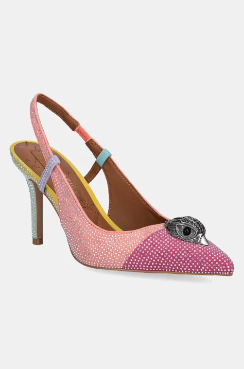 Kurt Geiger London szpilki zamszowe Belgravia High Sling kolor multicolor 3422869209