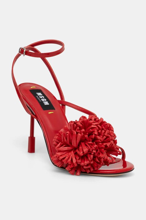 Sandály MSGM červená barva, 3841MDS560