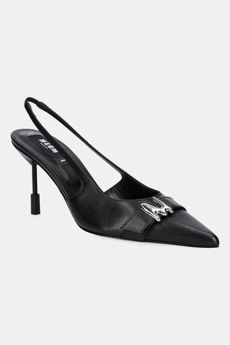 MSGM stilettos de piele culoarea negru, 3841MDS834