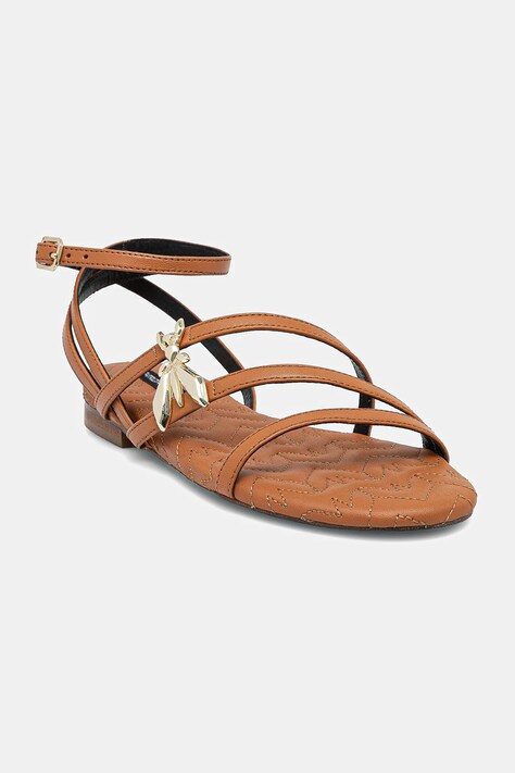 Patrizia Pepe sandale de piele femei, culoarea maro, 8X0095 L048 B815