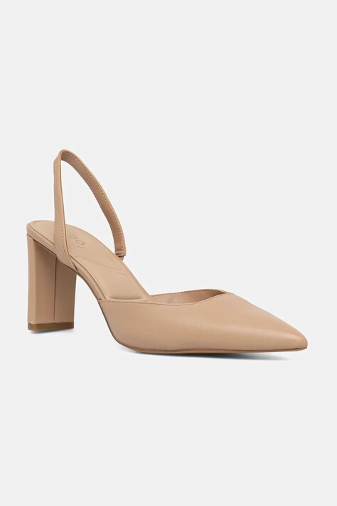 Aldo pantofi de piele OLAELDAN culoarea bej, cu toc drept, cu toc deschis, 13967787