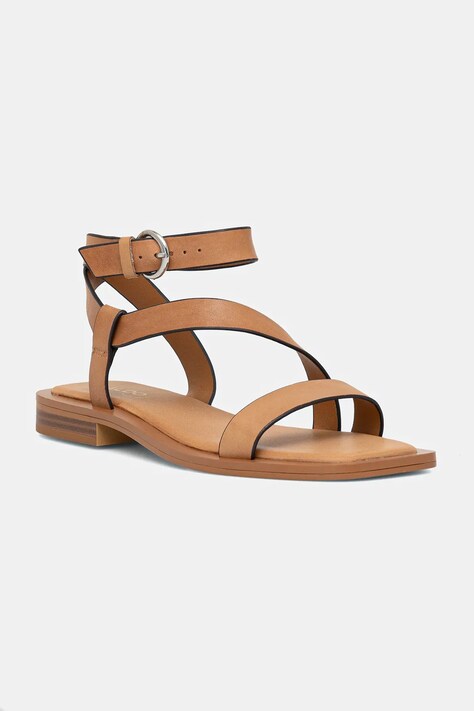 Aldo sandale de piele GRUGAR femei, culoarea maro, 13966799