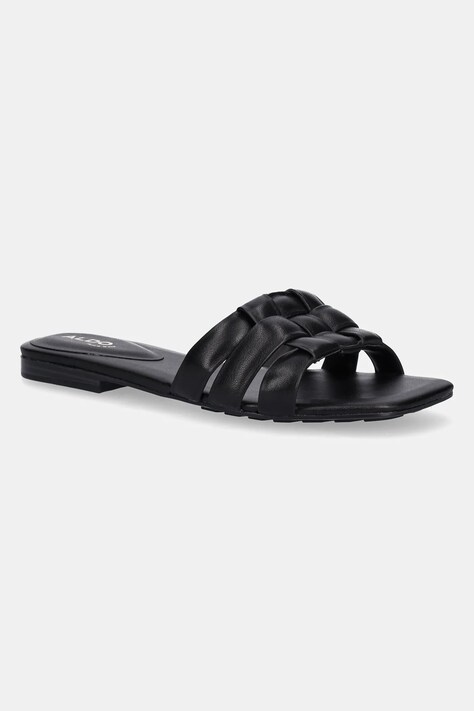 Aldo șlapi de piele GOTOSANDAL femei, culoarea negru, 13966678