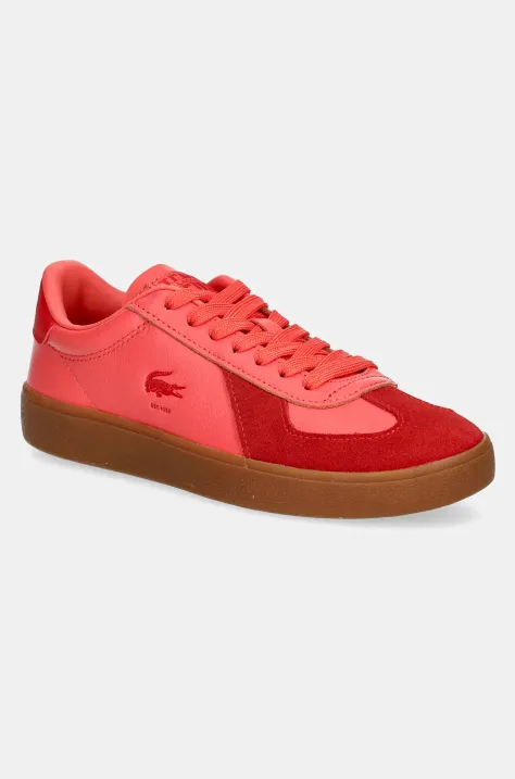 Lacoste sneakersy skórzane BASESHOT PRO damskie kolor pomarańczowy 49SFA0030