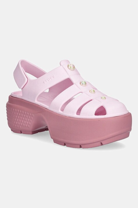 Σανδάλια Crocs Stomp Fisherman Pearl Sandal χρώμα: ροζ, 210979-6XX