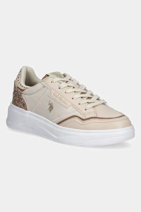 Sneakers boty U.S. Polo Assn. GINGER béžová barva, GINGER002W/5YT1