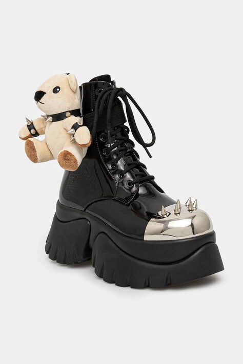 Kožené workery Koi Footwear x Rocky Horror Show Eddie’s Teddy dámské, černá barva, na platformě, Eddie s Teddy