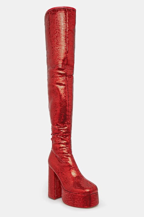 Koi Footwear cizme x Rocky Horror Show Creature of the Night femei, culoarea rosu, cu toc drept, Creature of the Night