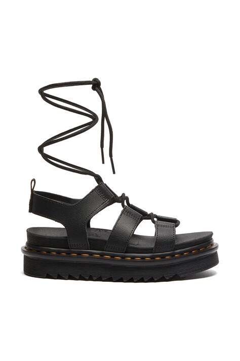 Кожаные сандалии Dr. Martens Nartilla женские цвет чёрный на платформе DM31617001