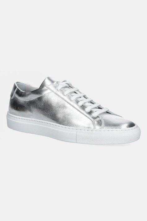 Шкіряні кросівки Common Projects Achilles Shiny жіночі колір срібний 6185