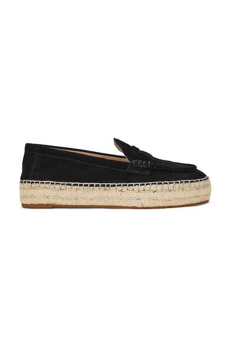 Semišové espadrilky Lauren Ralph Lauren Luize Loafer čierna farba, 802953958003