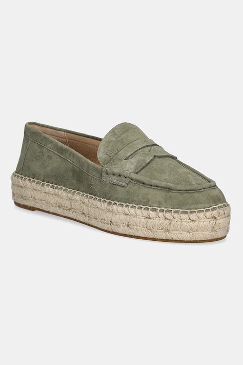 Lauren Ralph Lauren espadrile din piele intoarsa Luize Loafer culoarea verde, 802953958008