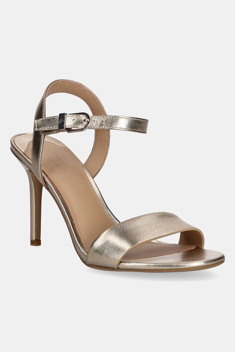 Usnjeni sandali Lauren Ralph Lauren Gwen zlata barva, 802956289002