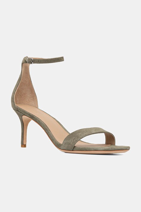 Lauren Ralph Lauren sandale din piele întoarsă Allie Mid culoarea verde, 802959175007