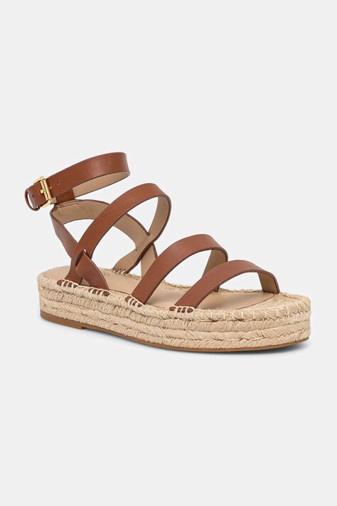 Шкіряні еспадрилі Lauren Ralph Lauren Polly Gldtr колір коричневий 802961839001
