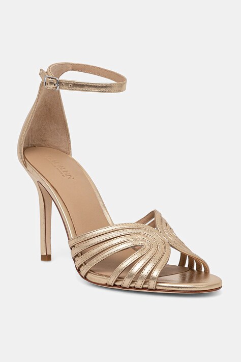Lauren Ralph Lauren sandale de piele Allie Mtstrp culoarea auriu, 802966857001