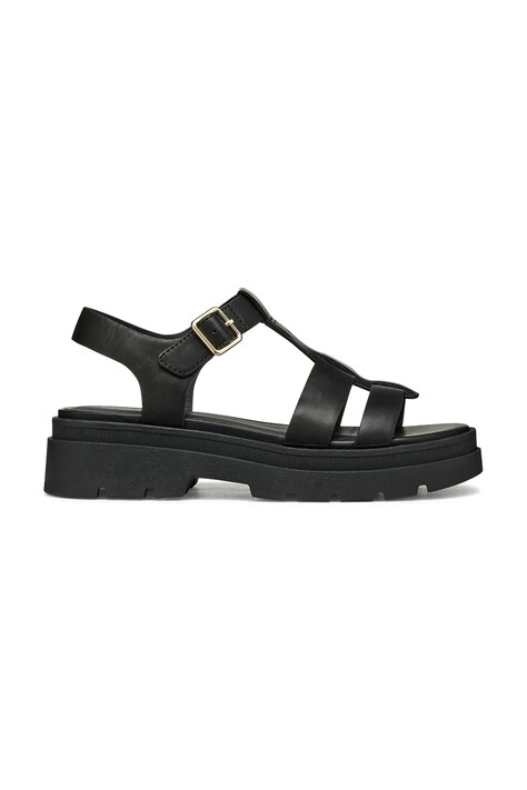 Geox sandale de piele D ADACTER S femei, culoarea negru, cu platforma, D55YVB 00043 C9999