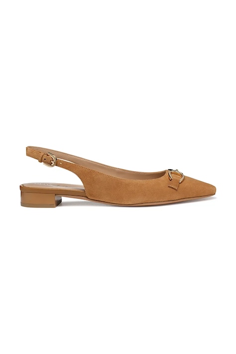 Geox balerini din piele întoarsă D GISELDA15 culoarea maro, cu toc deschis, D55YUE 00021 C6001