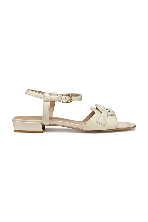 Geox sandale de piele D NEW ERAKLIA 15 femei, culoarea bej, cu toc drept, D5580D 000TU C1122