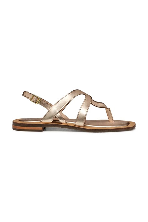 Geox sandale de piele D SOZY QC femei, culoarea auriu, D55YFC 000N6 C2012
