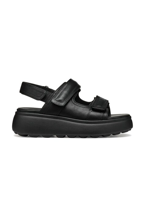 Geox sandale de piele D SPHERICA EC4.1 S femei, culoarea negru, cu platforma, D55D4B 00085 C9999