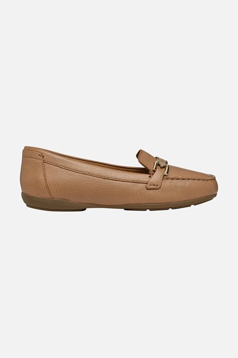 Geox mocasini de piele D ANNYTAH MOC femei, culoarea bej, cu toc plat, D84BMA 00046 C5000
