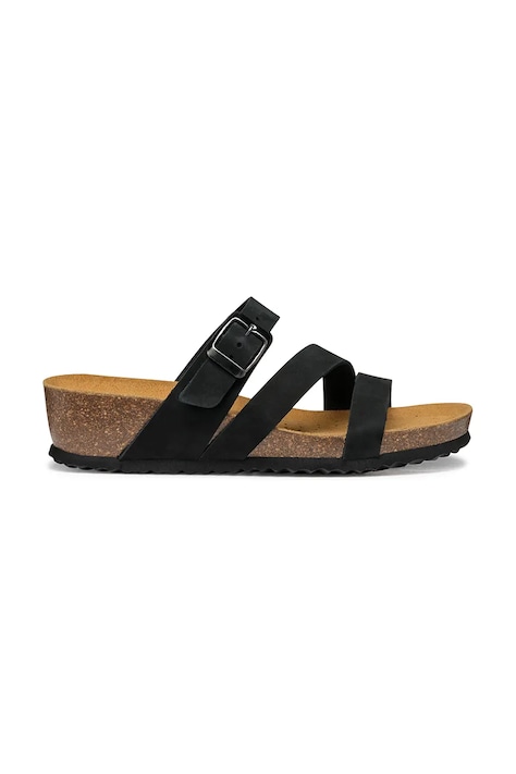 Geox papuci din piele D NEW STHELLAE femei, culoarea negru, toc pana, D551AA 00032 C9999