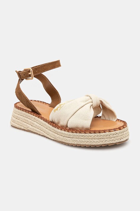 Сандалі Pepe Jeans KATE BASS жіночі колір бежевий на платформі PLS90690