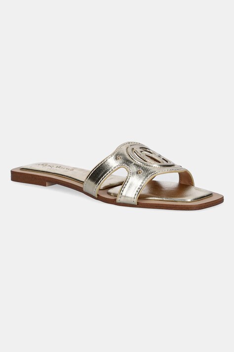 Pepe Jeans papuci FRIDA LOG femei, culoarea auriu, PLS90695