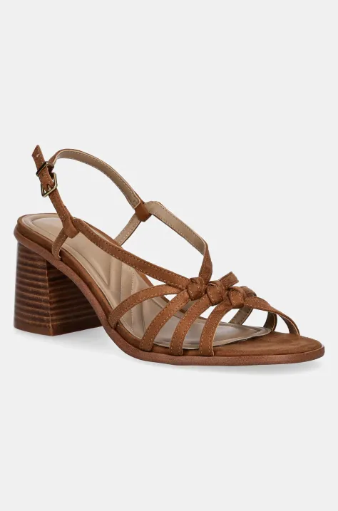 Pepe Jeans sandały ZOWI SUEDE kolor brązowy PLS90703